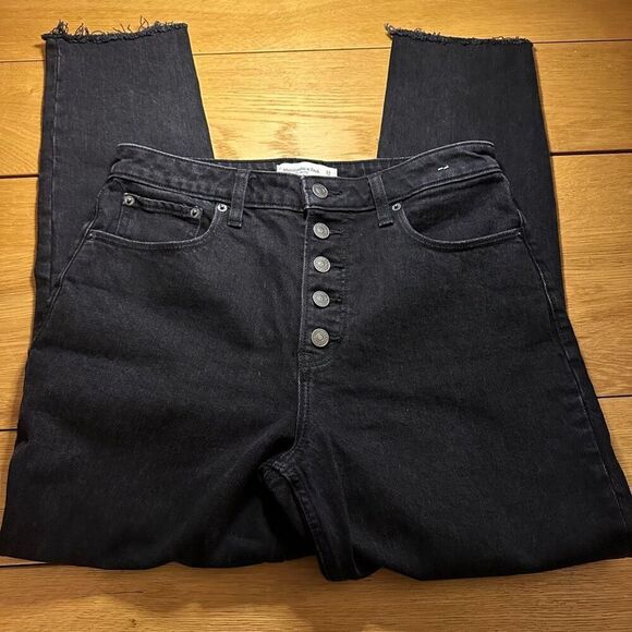 Abercrombie & fitch the skinny high rise black button fly Jean 29/8 - Picture 2 of 8